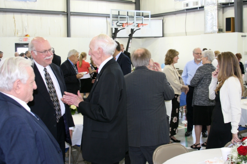 Uncle Bill and Mark chat at the Funeral Reception